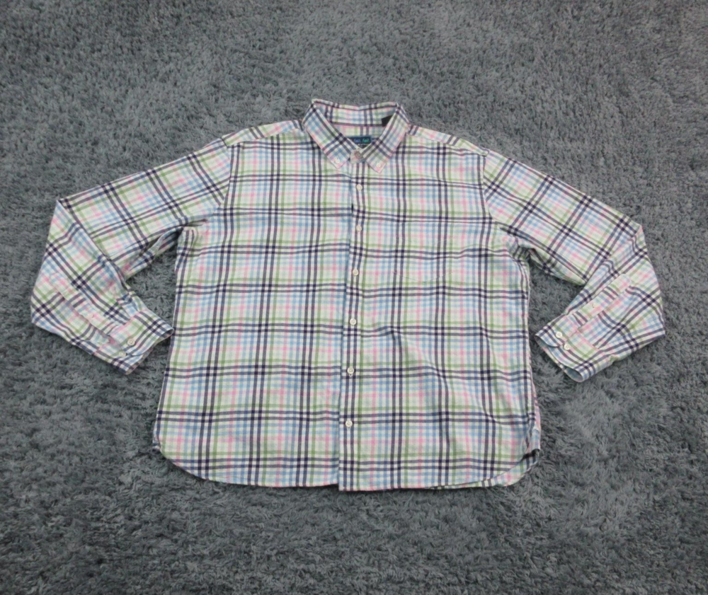 Charleston Threads Shirt Mens 2XL Plaid Pastel Long Sleeve Button Down Casual